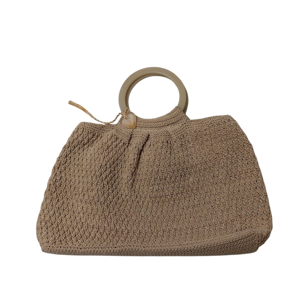 Liz Claiborne Tan Knit Tote Bag